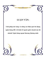 LUẬN VĂN: Giải pháp mở rộng và nâng cao hiệu quả tín dụng ngân hàng đối với kinh tế ngoài quốc doanh tại chi nhánh Ngân hàng ngoại thương Quảng ninh pptx