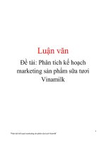 Đề tài: Phân tích kế hoạch marketing sản phẩm sữa tươi Vinamilk potx
