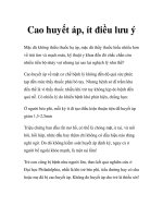 Cao huyết áp, ít điều lưu ý docx