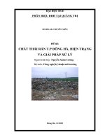 đề tài '''' chất thải rắn t.p đông hà, hiện trạng và giải pháp xử lý ''''