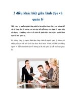 3 điều khác biệt giữa lãnh đạo và quản lý docx