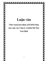 Luận văn: Thực trạng hoạt động xuất khẩu hàng may mặc của Công ty cổ phần Dệt May Nam Định doc