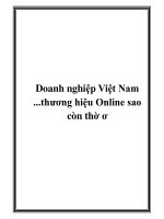 Doanh nghiệp Việt Nam ...thương hiệu Online sao còn thờ ơ ppt