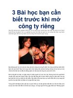 3 Bài học bạn cần biết trước khi mở công ty riêng pptx