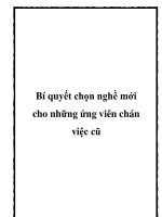 Bí quyết chọn nghề mới cho những ứng viên chán việc cũ. ppt