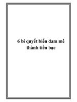 6 bí quyết biến đam mê thành tiền bạc pptx