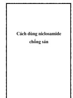 Cách dùng niclosamide chống sán.Niclosamide là thuốc được dùng khi bị nhiễm sán pot