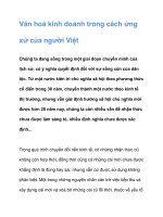 văn hóa kinh doanh trong cách ứng xử của người việt