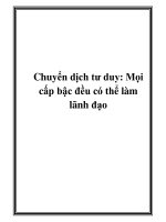 Chuyển dịch tư duy: Mọi cấp bậc đều có thể làm lãnh đạo pdf