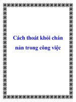 Cách thoát khỏi chán nản trong công việc pptx