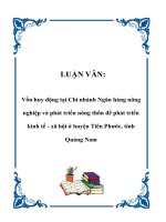 LUẬN VĂN: Vốn huy động tại Chi nhánh Ngân hàng nông nghiệp và phát triển nông thôn để phát triển kinh tế - xã hội ở huyện Tiên Phước, tỉnh Quảng Nam ppt