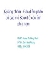 Quặng nhôm - Đặc điểm phân bố các mỏ Bauxit ở các tỉnh phía nam ppt