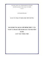 Đề Tài: So sánh ứng dụng mô hình thủy văn Nam và Frasc để đánh giá tài nguyên nước lưu vực thác Mơ pptx