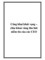 Công khai khát vọng – chìa khoá vàng thu hút niềm tin của các CEO pptx