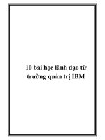 10 bài học lãnh đạo từ trường quản trị IBM potx