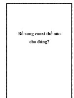 Bổ sung canxi thế nào cho đúng? doc