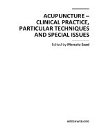 ACUPUNCTURE – CLINICAL PRACTICE, PARTICULAR TECHNIQUES AND SPECIAL ISSUES pdf