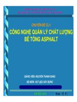 CHUYÊN ĐÊ CL1: CÔNG NGHỆ QUẢN LÝ CHẤT LƯỢNG BÊ TÔNG ASPHALT docx