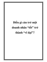 Điều gì cản trở một doanh nhân “tốt” trở thành “vĩ đại”? ppt