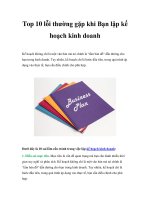 Top 10 lỗi thường gặp khi Bạn lập kế hoạch kinh doanh pptx
