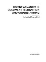 RECENT ADVANCES IN DOCUMENT RECOGNITION AND UNDERSTANDING Edited by Minoru Mori pptx