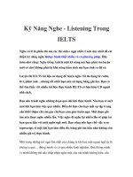 Kỹ Năng Nghe - Listening Trong IELTS pptx