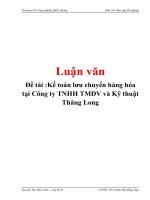 Đề tài “Kế toán lưu chuyển hàng hóa tại Công ty TNHH TMDV và Kỹ thuật Thăng Long” pot