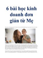 6 bài học kinh doanh đơn giản từ Mẹ pptx