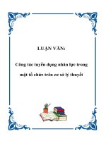 LUẬN VĂN: Công tác tuyển dụng nhân lực trong một tổ chức trên cơ sở lý thuyết pot