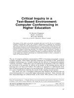 Critical Inquiry in a Text-Based Environment: Computer Conferencing in Higher Education pdf
