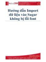 Hướng dẫn Import dữ liệu vào SugarCRM không bị lỗi font doc