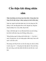 Cẩn thận khi dùng nhân sâm ppt
