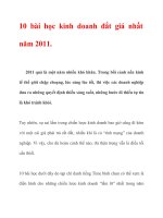 10 bài học kinh doanh đắt giá nhất năm 2011 pot