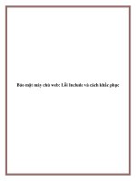 Bảo mật máy chủ web: Lỗi Include và cách khắc phục potx