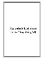 Học quản lý kinh doanh từ các Tổng thống Mỹ ppt