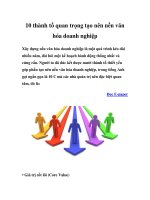 10 thành tố quan trọng tạo nên nền văn hóa doanh nghiệp docx