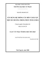 Luận văn: Xây dựng hệ thống câu hỏi và bài tập một số chương trong phân tích lí hoá ppt