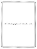 Mười cách miễn phí giữ cho máy tính của bạn an toàn doc