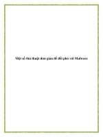 Một số thủ thuật đơn giản để đối phó với Malware ppt