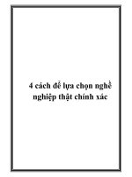 4 cách để lựa chọn nghề nghiệp thật chính xác pdf