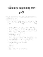 Dấu hiệu bạn bị ung thư phổi doc