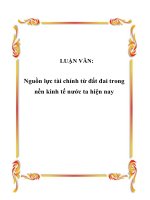 LUẬN VĂN: Nguồn lực tài chính từ đất đai trong nền kinh tế nước ta hiện nay pdf