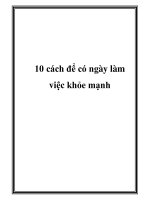 10 cách để có ngày làm việc khỏe mạnh ppt