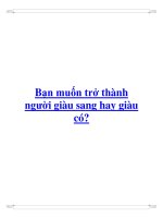 Bạn muốn trở thành người giàu sang hay giàu có?. pdf