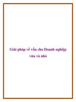 Giải pháp về vốn cho Doanh nghiệp vừa và nhỏ ppt