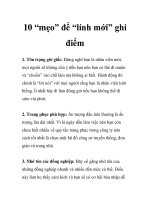 10 “mẹo” để “lính mới” ghi điểm ppt