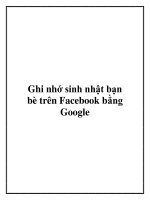 Ghi nhớ sinh nhật bạn bè trên Facebook bằng Google. pot