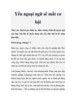 Yếu ngoại ngữ sẽ mất cơ hội doc