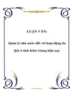 LUẬN VĂN: Quản lý nhà nước đối với hoạt động du lịch ở tỉnh Kiên Giang hiện nay docx