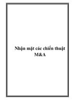 Nhận mặt các chiến thuật M&A pdf